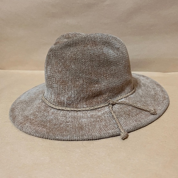 Anthropologie | Chenille Fedora Floppy Western Hat Neutral One Size - Picture 1 of 14